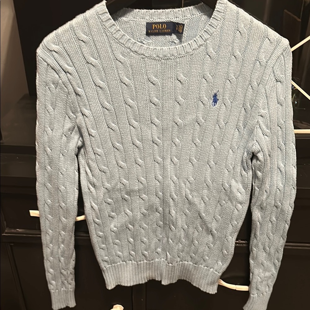 Polo by Ralph Lauren Women's Light Blue Crewneck Sweater